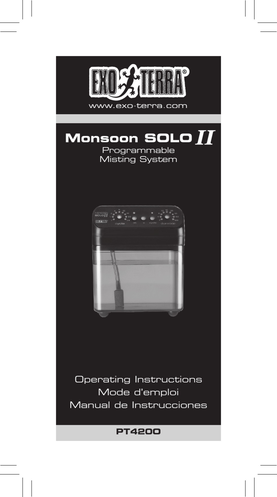 EXO TERRA MONSOON SOLO II OPERATING INSTRUCTIONS MANUAL Pdf Download