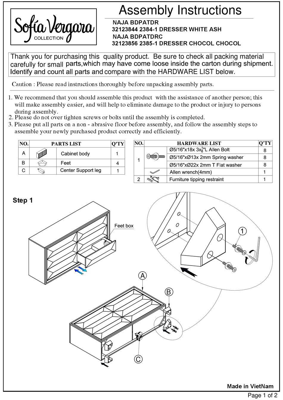 ROOMS TO GO SOFIA VERGARA NAJA BDPATDR ASSEMBLY INSTRUCTIONS Pdf