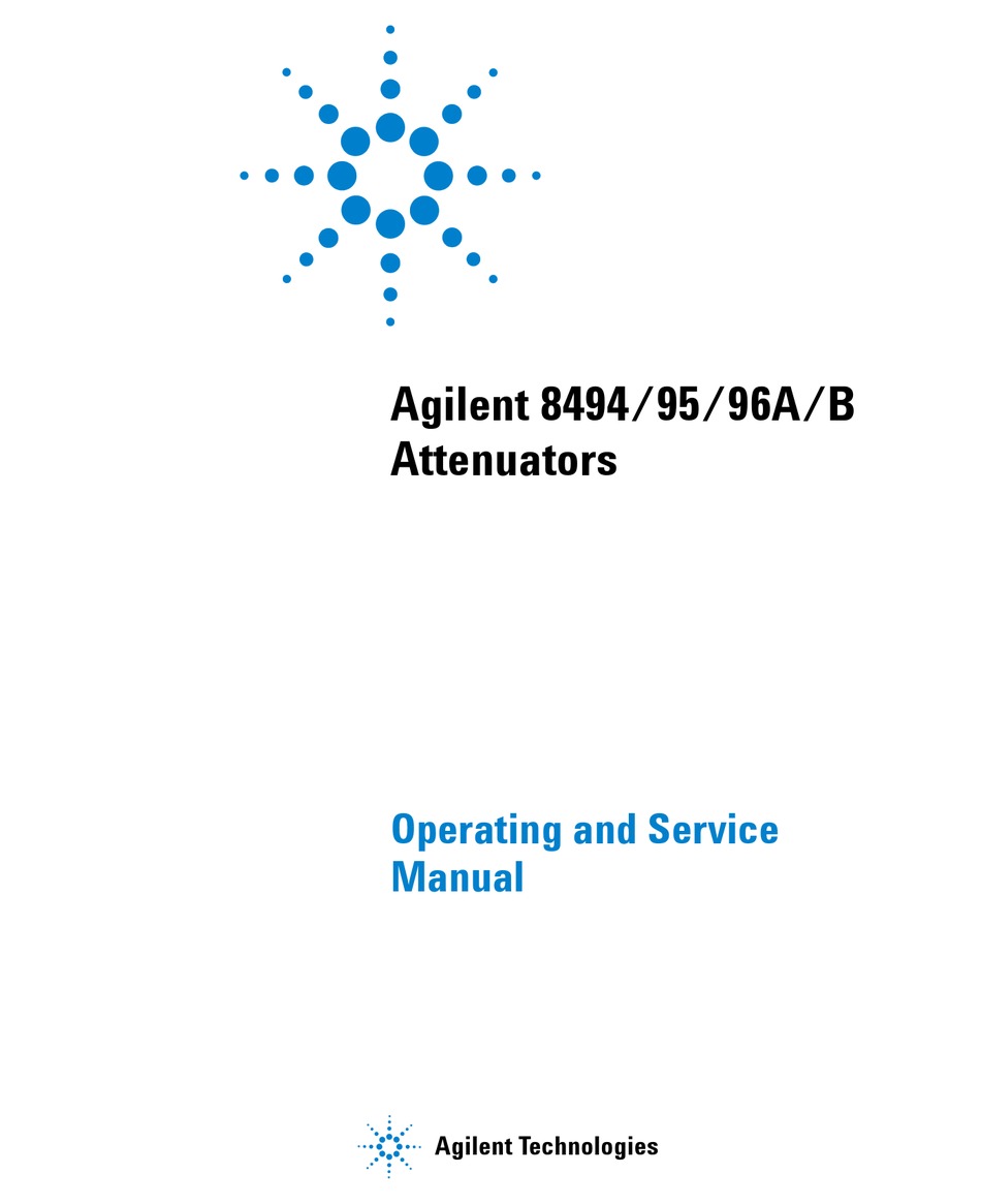 AGILENT TECHNOLOGIES 8494A OPERATING AND SERVICE MANUAL Pdf Download ...