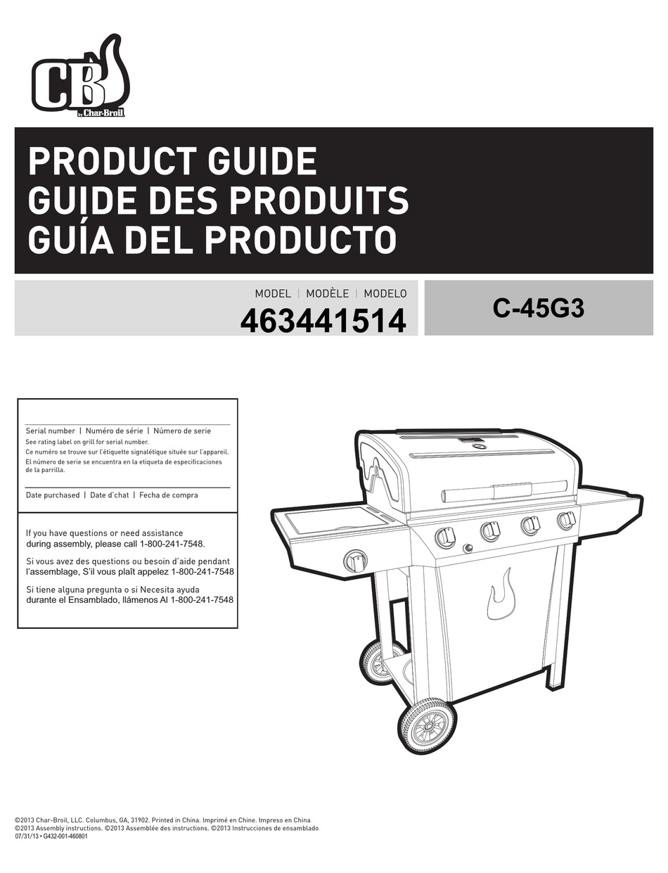 CHARBROIL C45G3 PRODUCT MANUAL Pdf Download ManualsLib