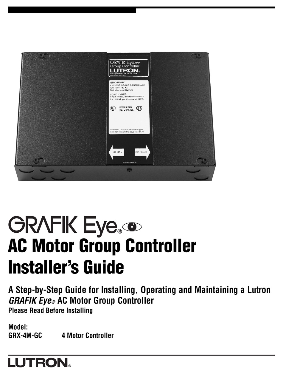 LUTRON ELECTRONICS GRAFIK EYE GRX4MGC INSTALLER