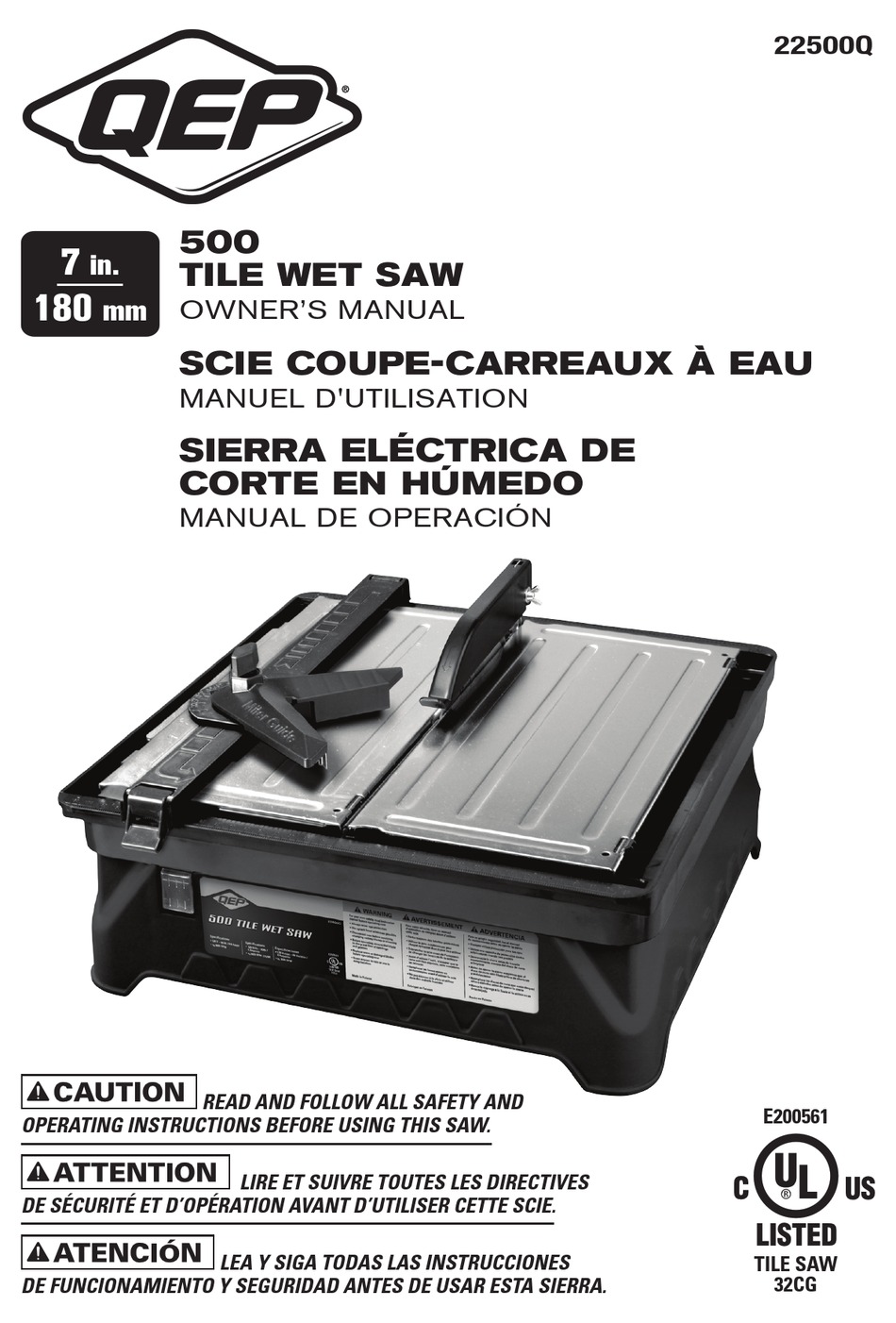 QEP 22500Q OWNER'S MANUAL Pdf Download ManualsLib