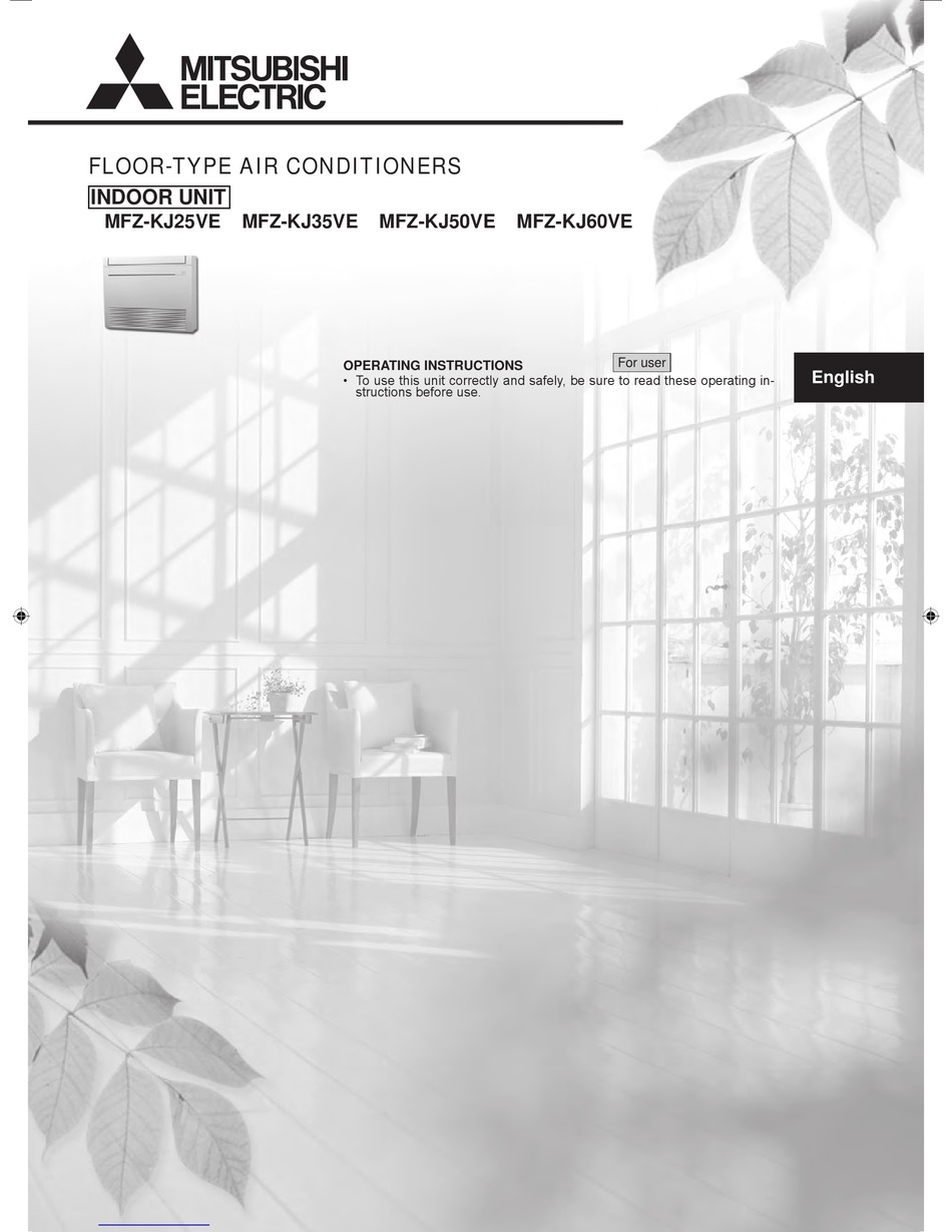 MITSUBISHI ELECTRIC MFZKJ60VE OPERATING INSTRUCTIONS MANUAL Pdf
