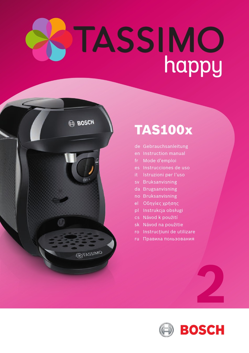 BOSCH TASSIMO HAPPY TAS1003GB INSTRUCTION MANUAL Pdf Download ManualsLib