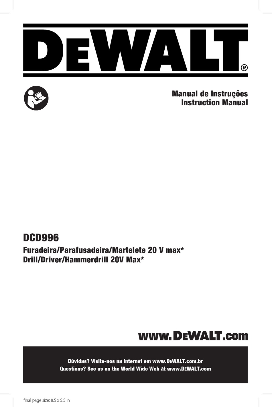 DEWALT DCD996 INSTRUCTION MANUAL Pdf Download ManualsLib