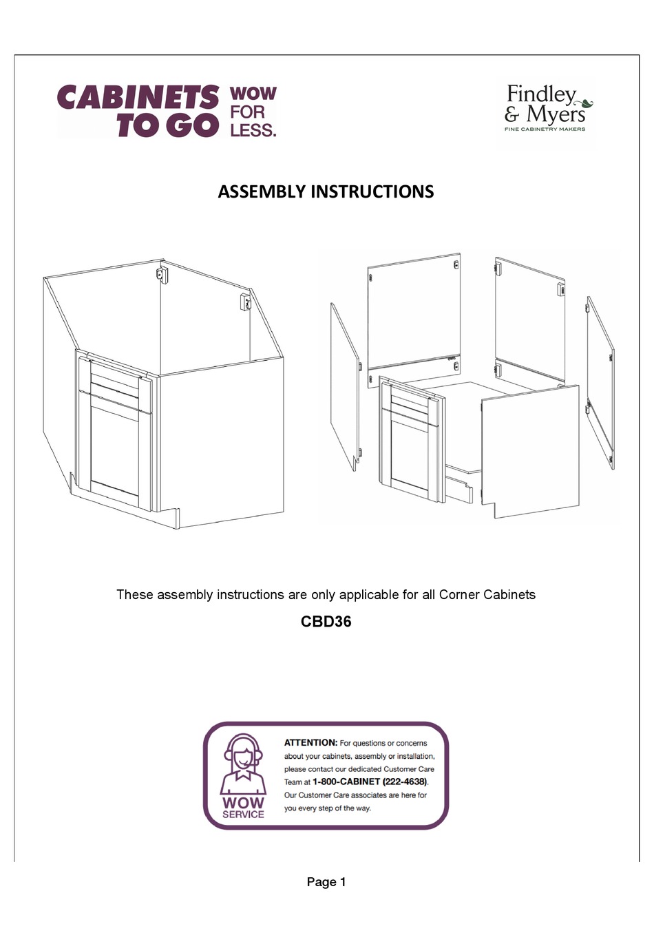 TO GO FINDLEY & MYERS CBD36 ASSEMBLY INSTRUCTIONS MANUAL Pdf Download ManualsLib