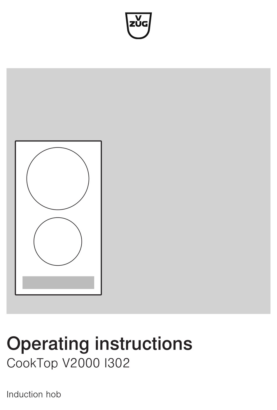VZUG COOKTOP V2000 I302 OPERATING INSTRUCTIONS MANUAL Pdf Download