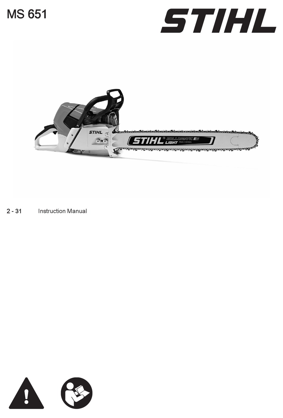 STIHL MS 651 INSTRUCTION MANUAL Pdf Download | ManualsLib