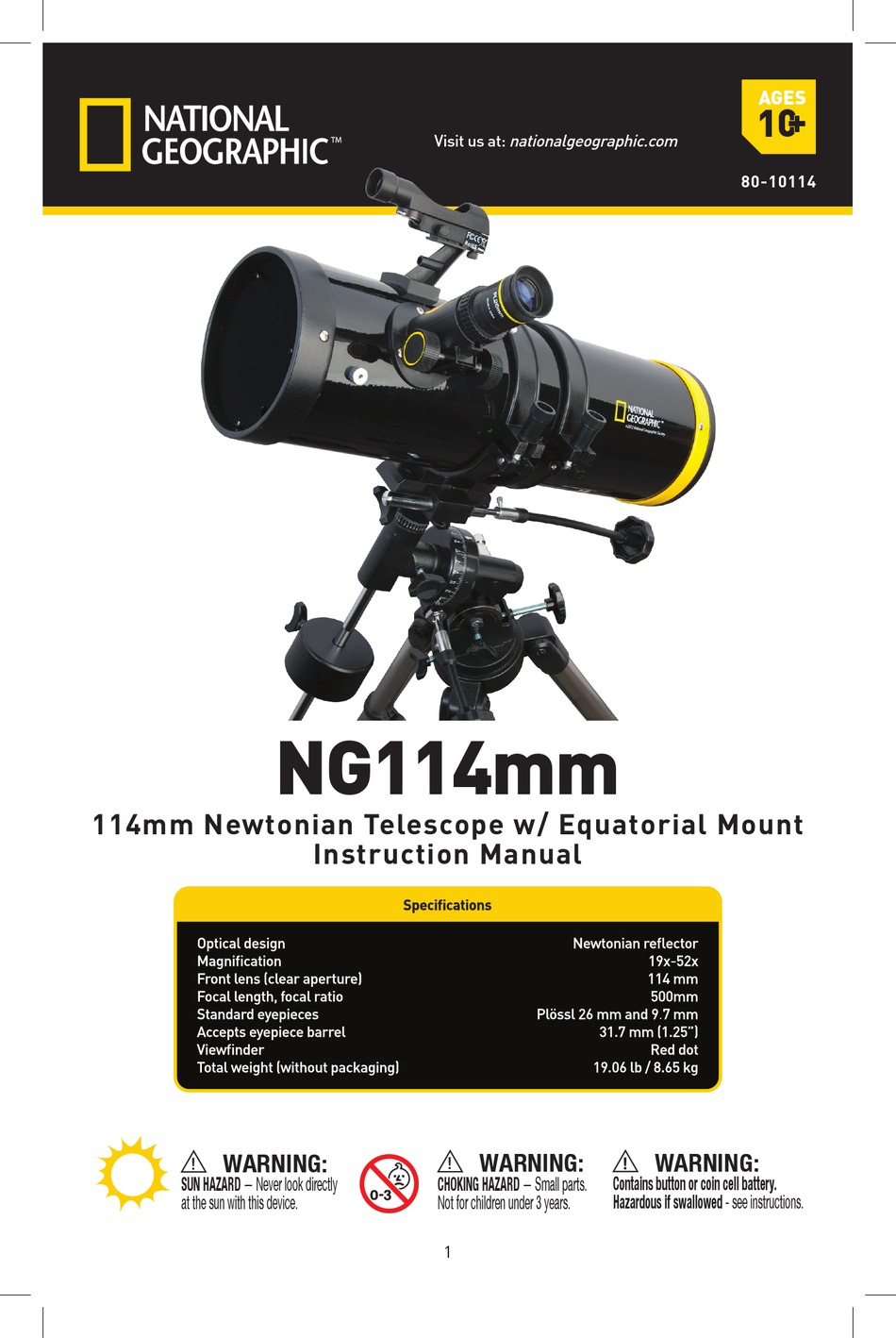 National geographic best sale premium telescope manual