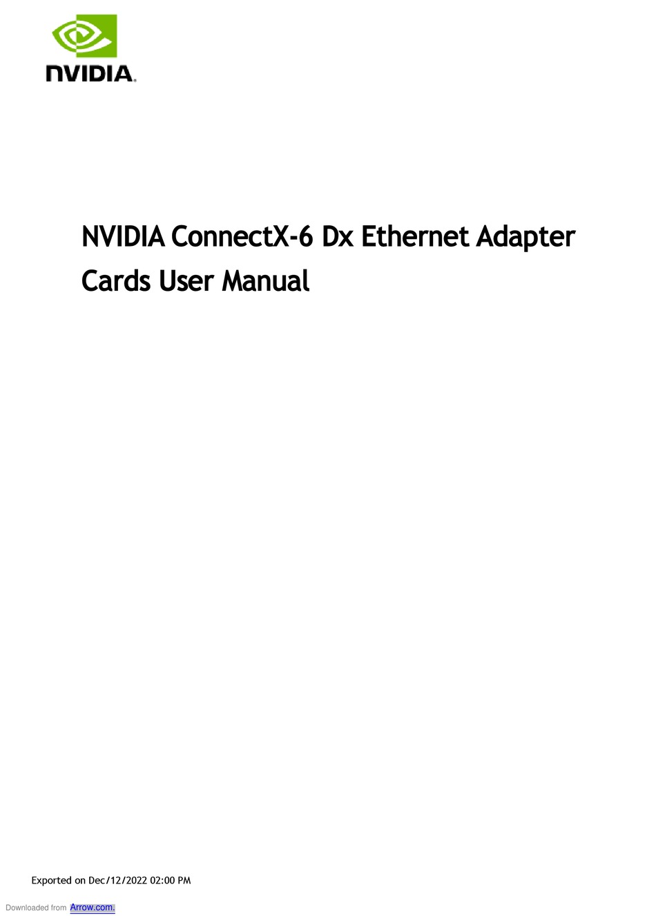 NVIDIA CONNECTX6 DX USER MANUAL Pdf Download ManualsLib