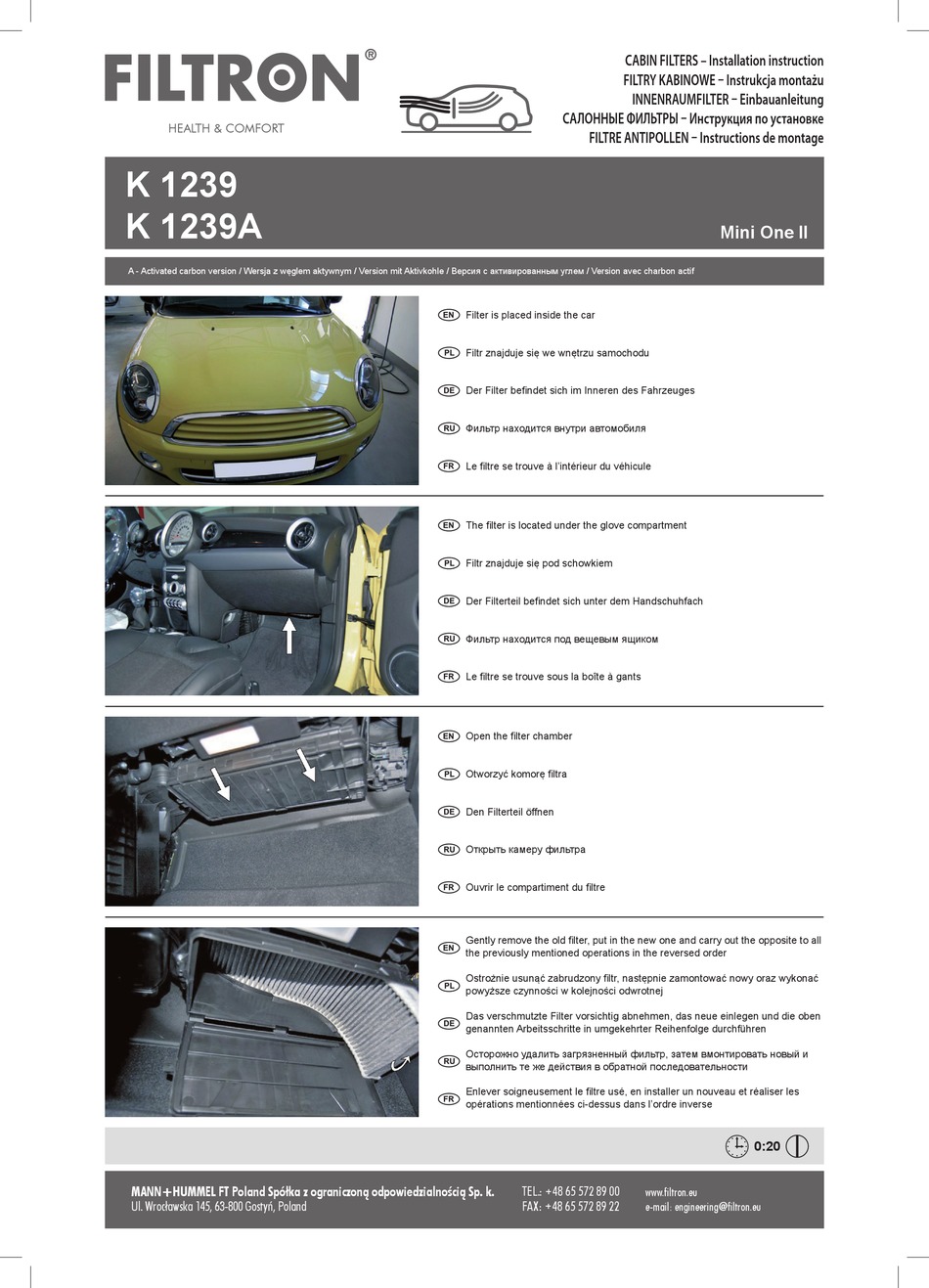 FILTRON K 1239A INSTALLATION INSTRUCTIONS Pdf Download | ManualsLib