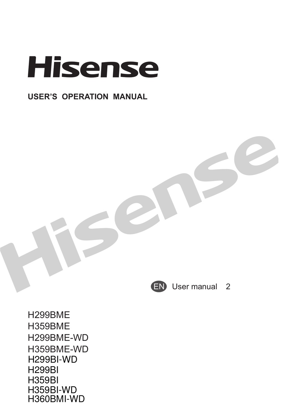 HISENSE H299BME USER MANUAL Pdf Download | ManualsLib