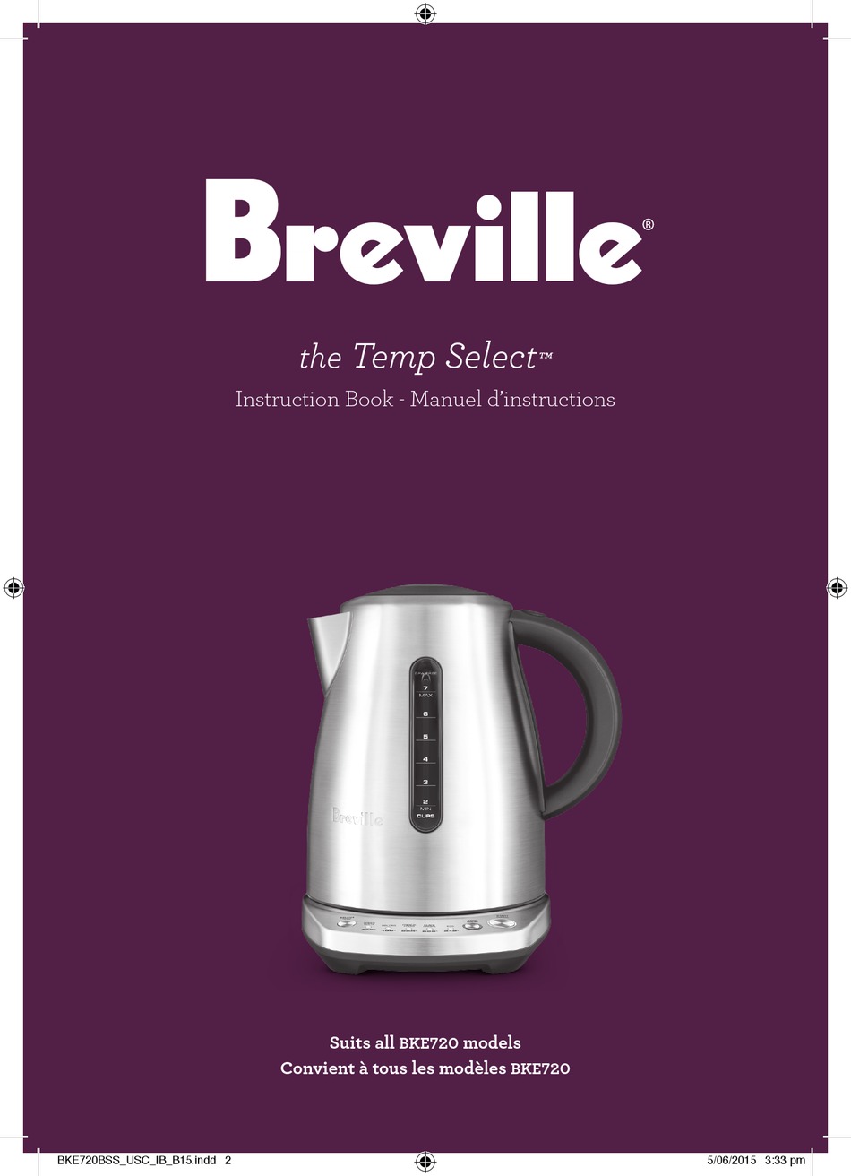 BREVILLE THE TEMP SELECT BKE720BSSUSC INSTRUCTION BOOK Pdf Download ManualsLib