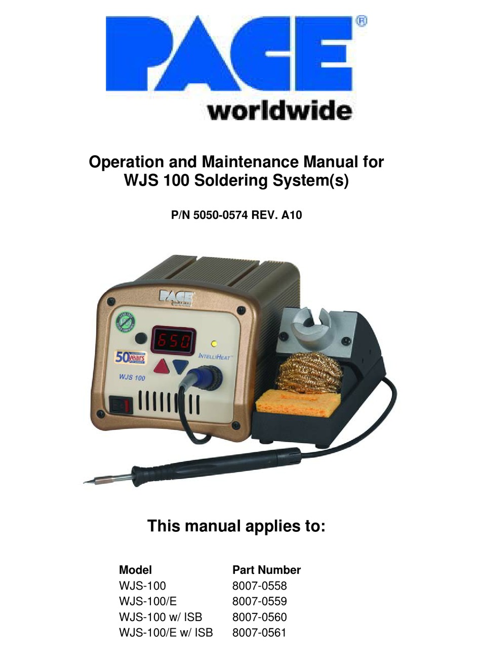 PACE WJS 100 OPERATION AND MAINTENANCE MANUAL Pdf Download ManualsLib