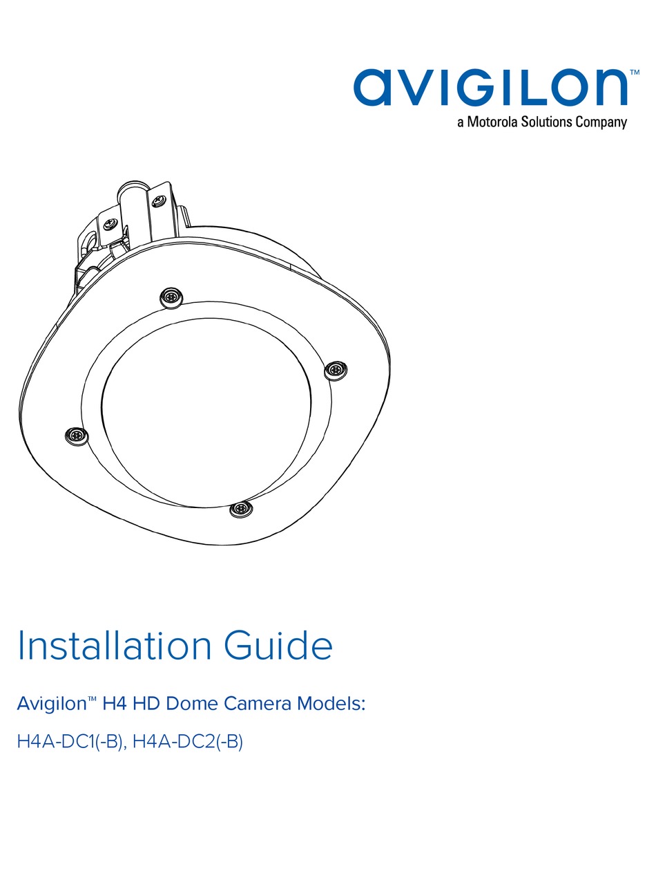 MOTOROLA SOLUTIONS AVIGILON H4 INSTALLATION MANUAL Pdf Download ...