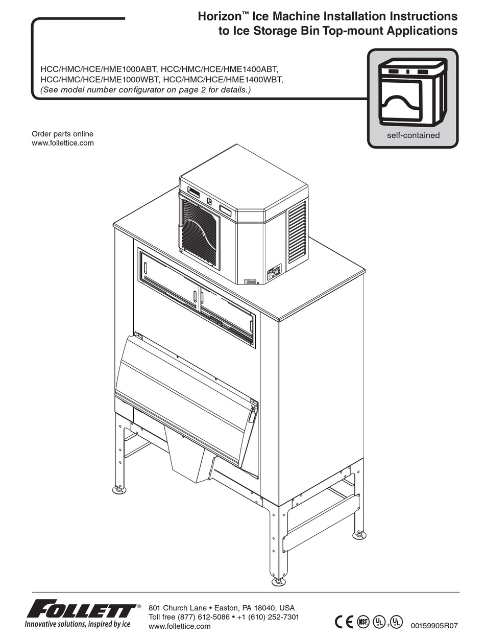 FOLLETT HME1000ABT INSTALLATION INSTRUCTIONS MANUAL Pdf Download