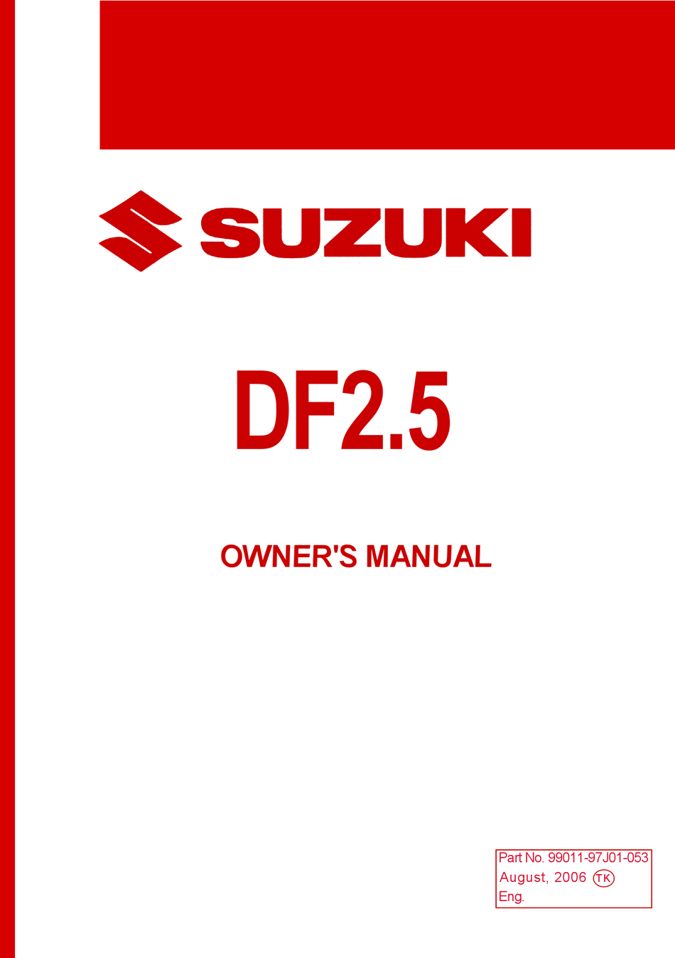 SUZUKI DF2.5 OWNER'S MANUAL Pdf Download | ManualsLib