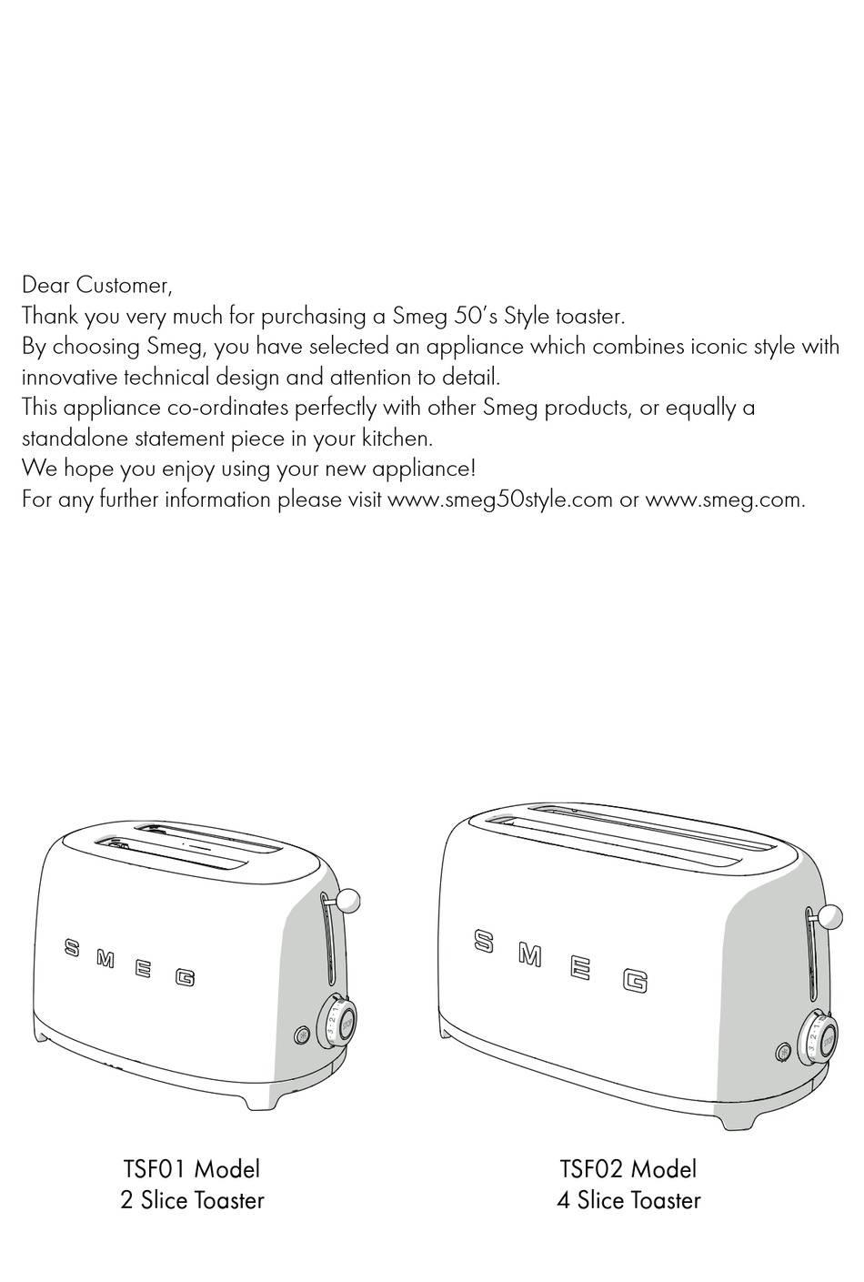 SMEG TSF02 MANUAL Pdf Download ManualsLib