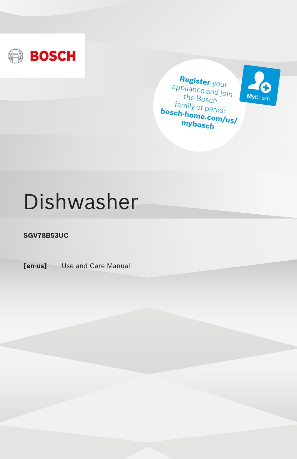 BOSCH SGV78B53UC USE AND CARE MANUAL Pdf Download ManualsLib
