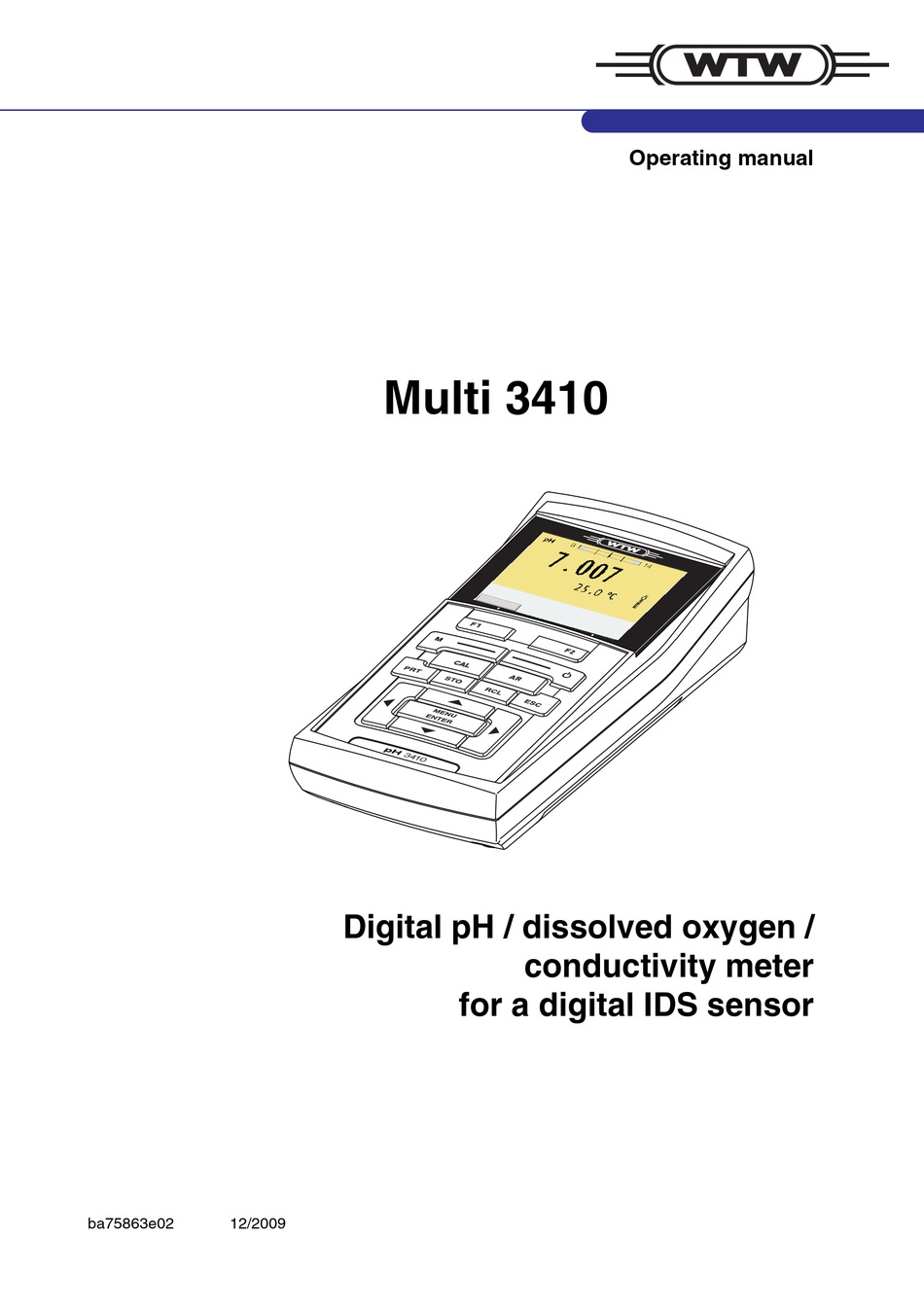 WTW MULTI 3410 OPERATING MANUAL Pdf Download ManualsLib