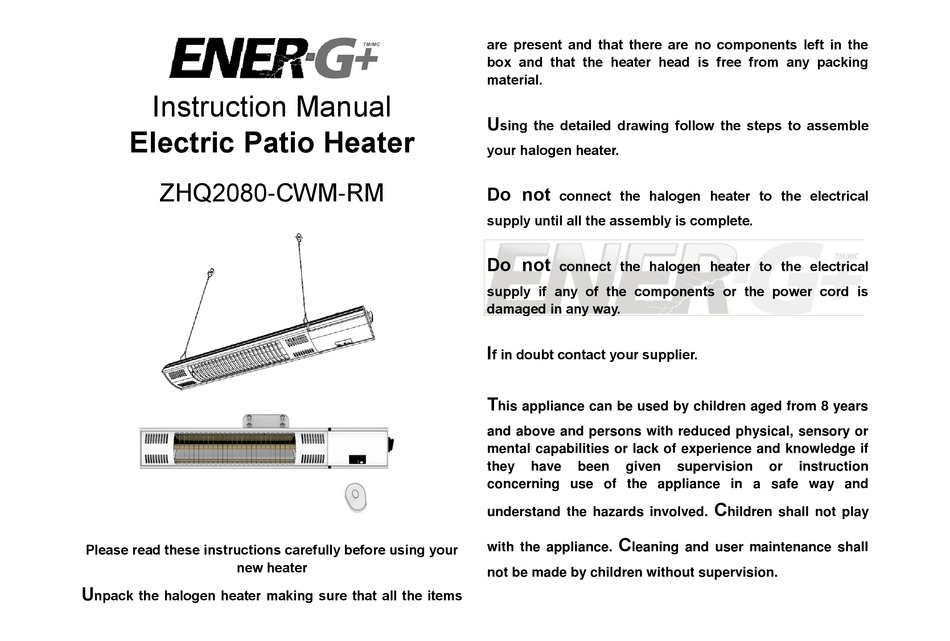 ENERG+ ZHQ2080CWMRM INSTRUCTION MANUAL Pdf Download ManualsLib