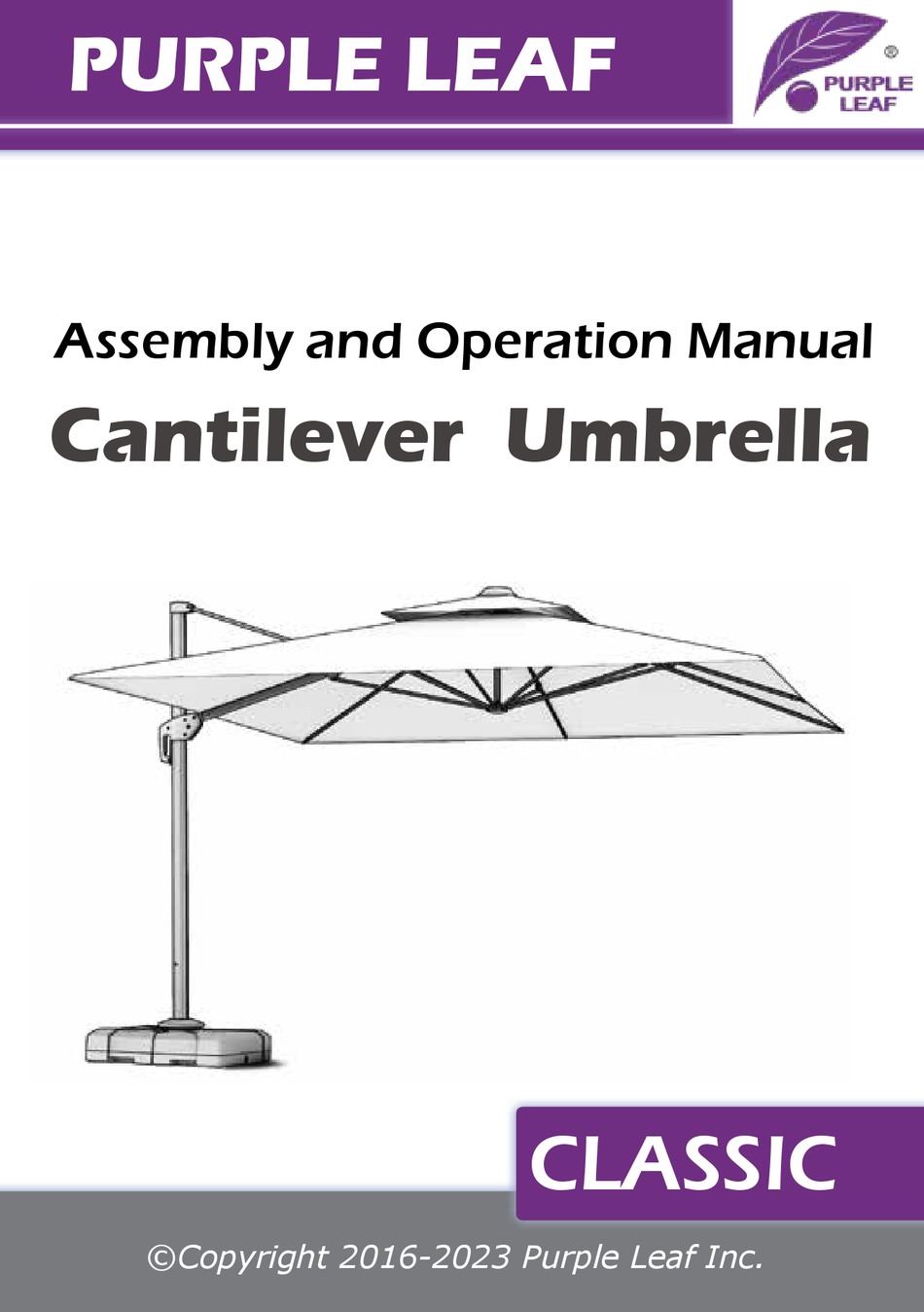 PURPLE LEAF CLASSIC ASSEMBLY AND OPERATION MANUAL Pdf Download ManualsLib