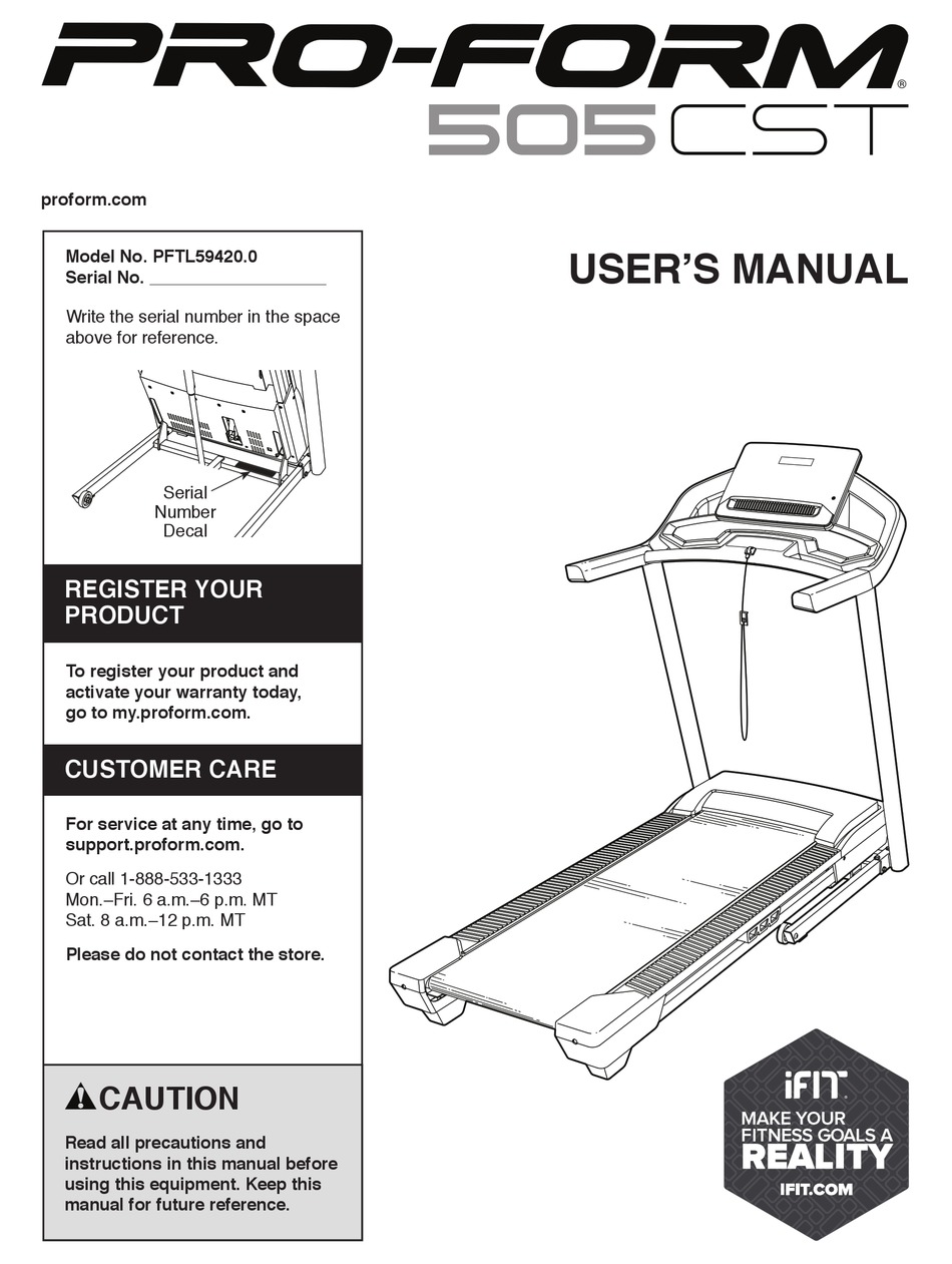 PROFORM PFTL59420.0 USER MANUAL Pdf Download ManualsLib