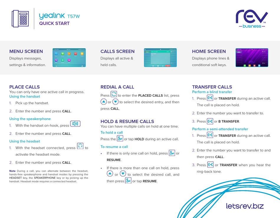 Yealink T57w Quick Start Pdf Download Manualslib