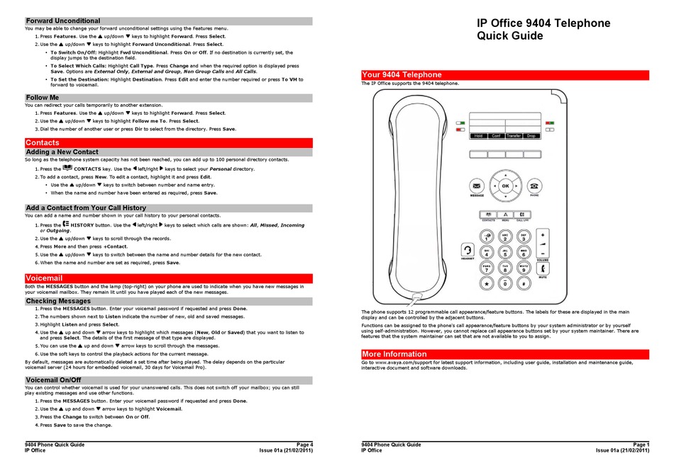 AVAYA 700500204 QUICK MANUAL Pdf Download | ManualsLib