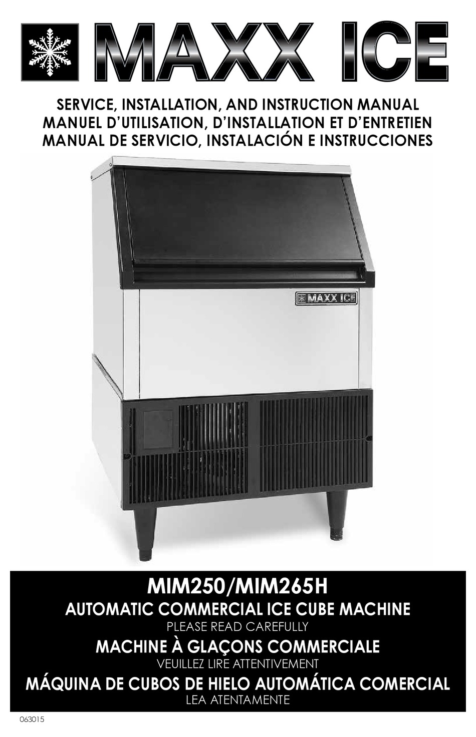 MAXX ICE MIM265H SERVICE, INSTALLATION, AND INSTRUCTION MANUAL Pdf