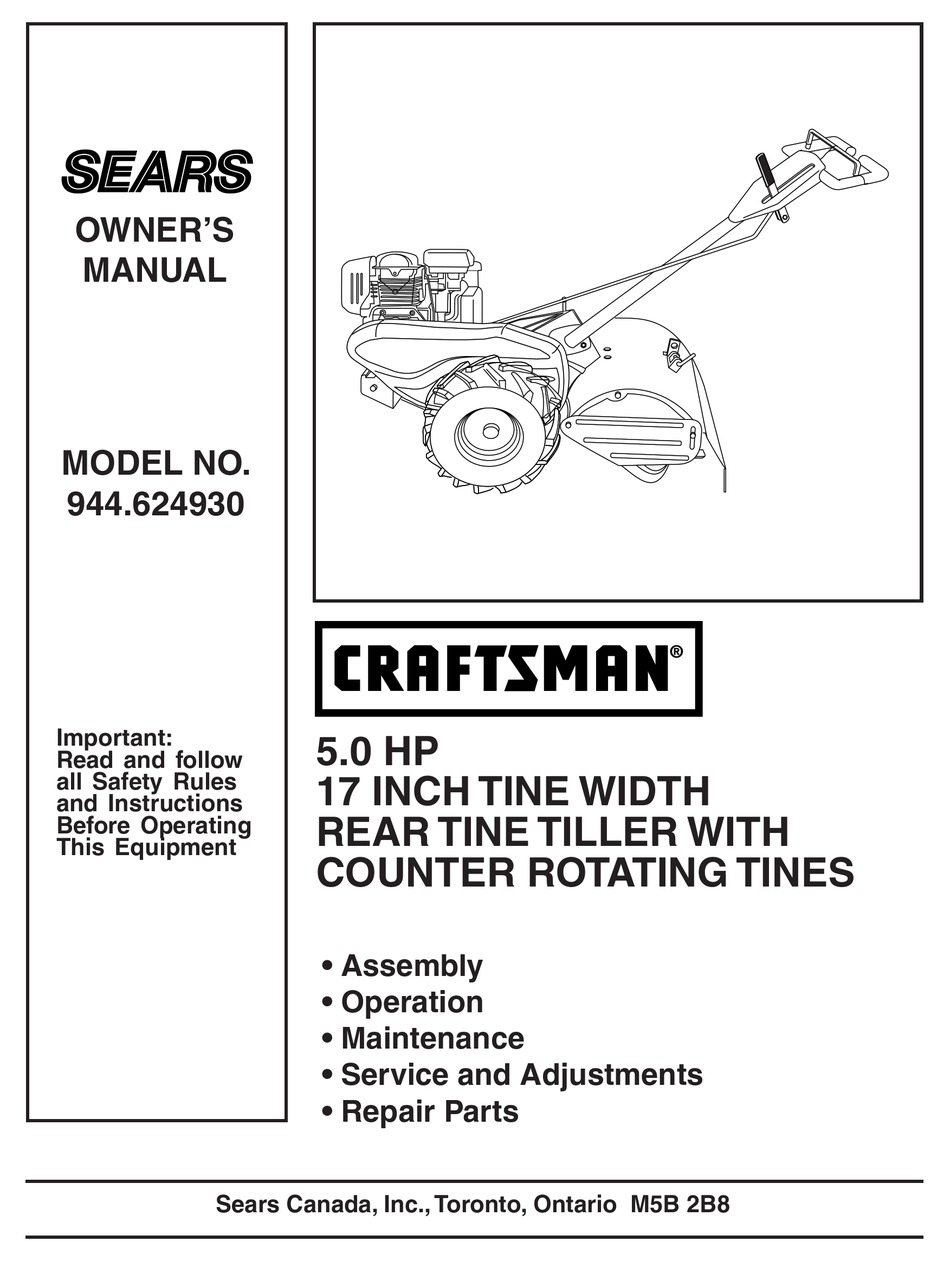 SEARS CRAFTSMAN 944.624930 OWNER'S MANUAL Pdf Download | ManualsLib