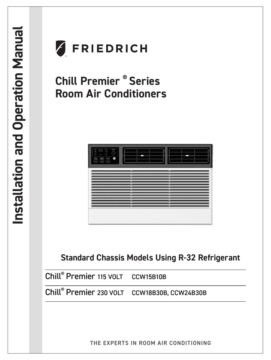 FRIEDRICH CHILL PREMIER SERIES INSTALLATION AND OPERATION MANUAL Pdf