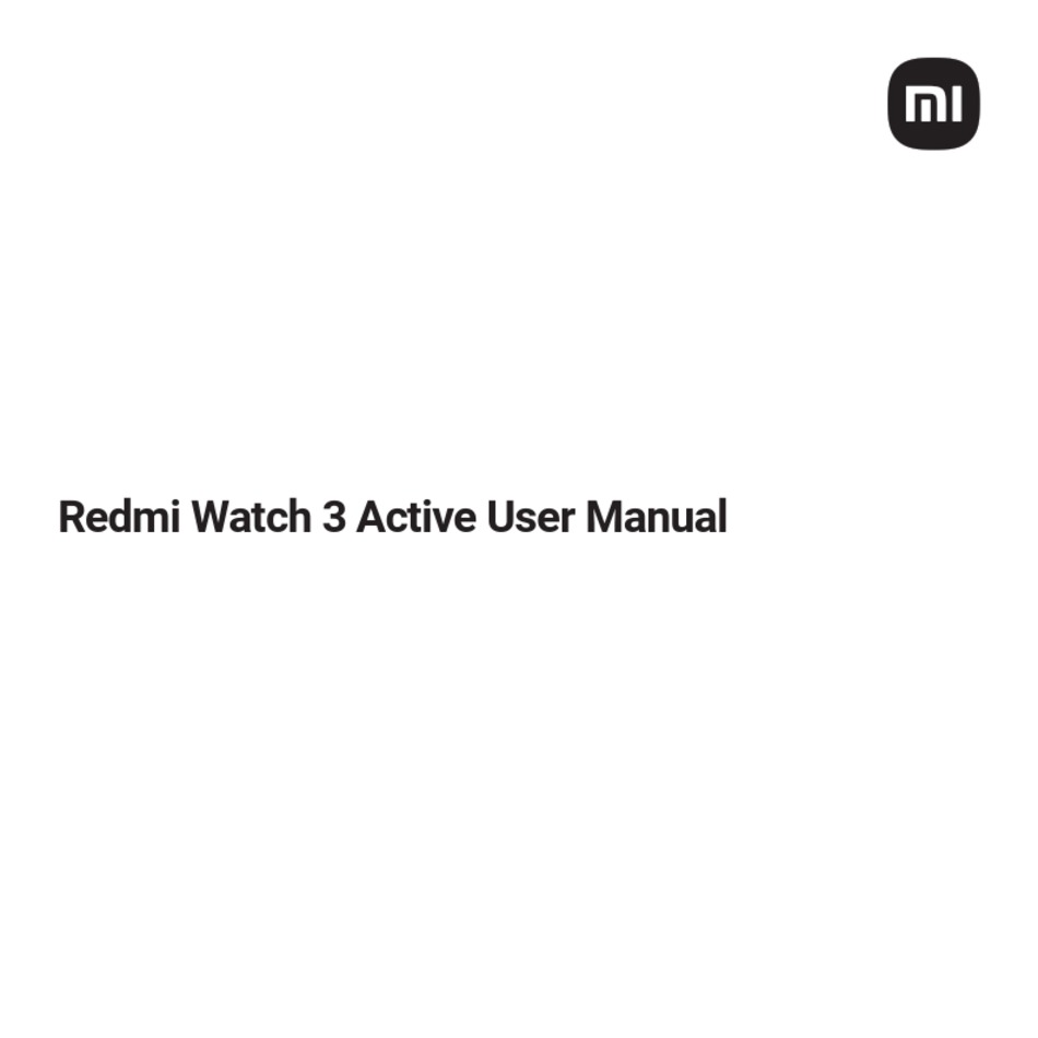 user manual redmi watch 3 active