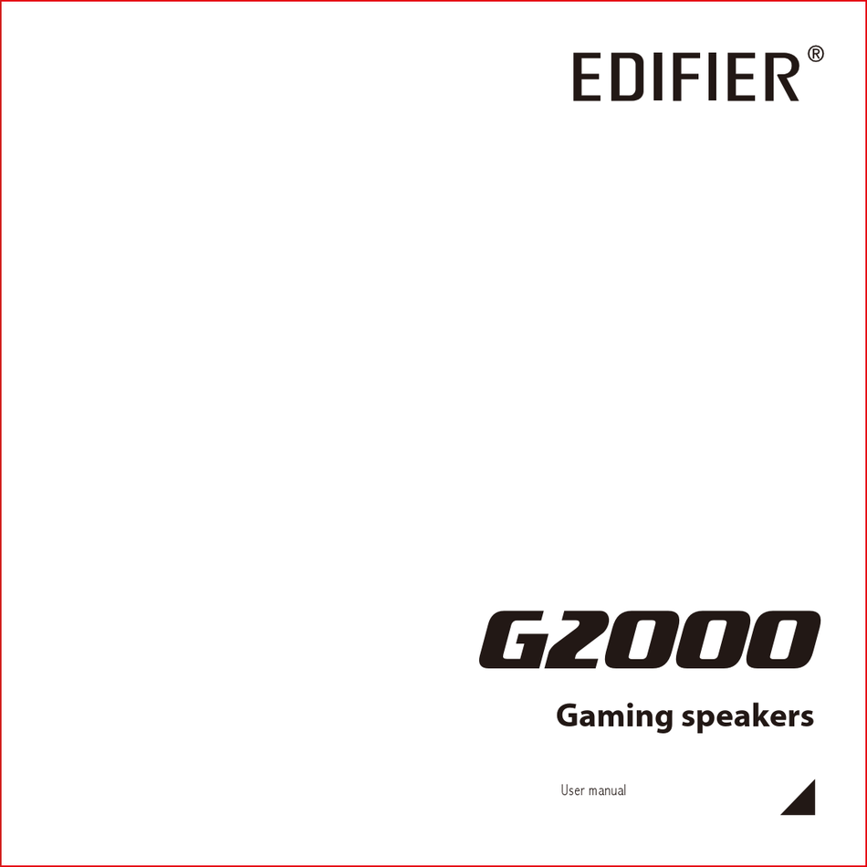 EDIFIER G2000 USER MANUAL Pdf Download ManualsLib