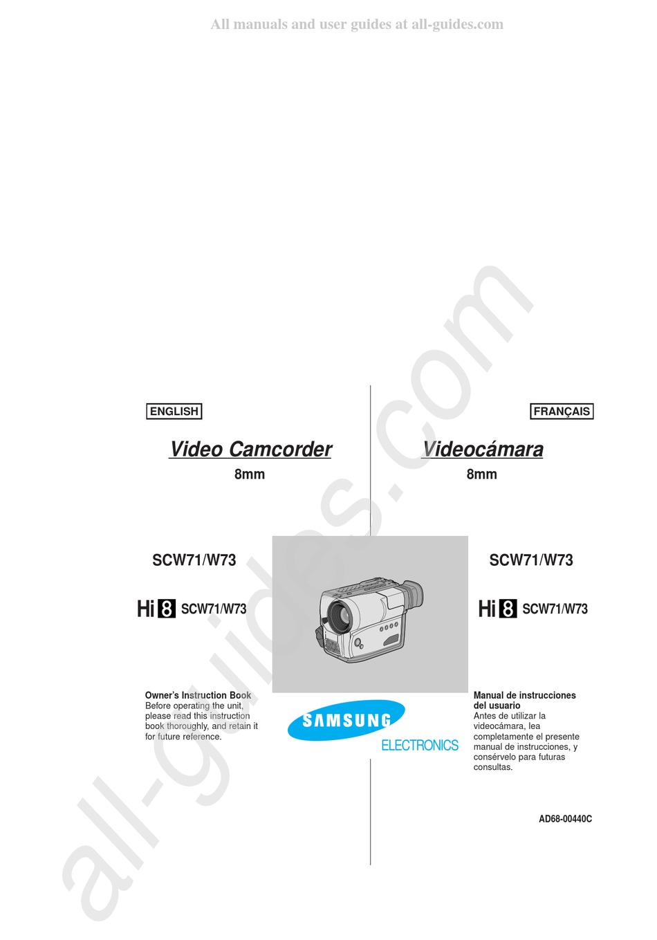 SAMSUNG HI8 SCW73 OWNER'S INSTRUCTION BOOK Pdf Download ManualsLib