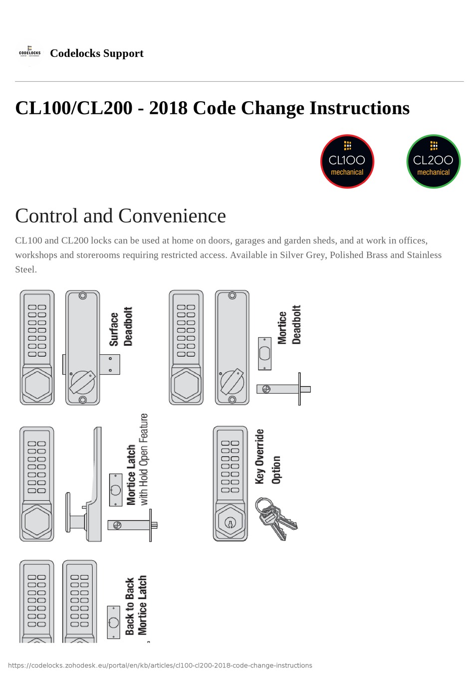 CODELOCKS CL210 INSTRUCTIONS Pdf Download ManualsLib