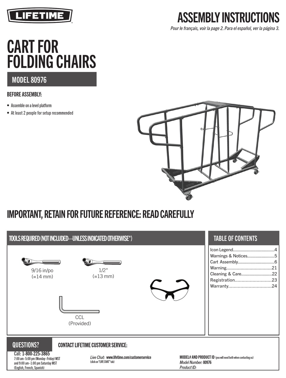 LIFETIME 80976 ASSEMBLY INSTRUCTIONS MANUAL Pdf Download ManualsLib