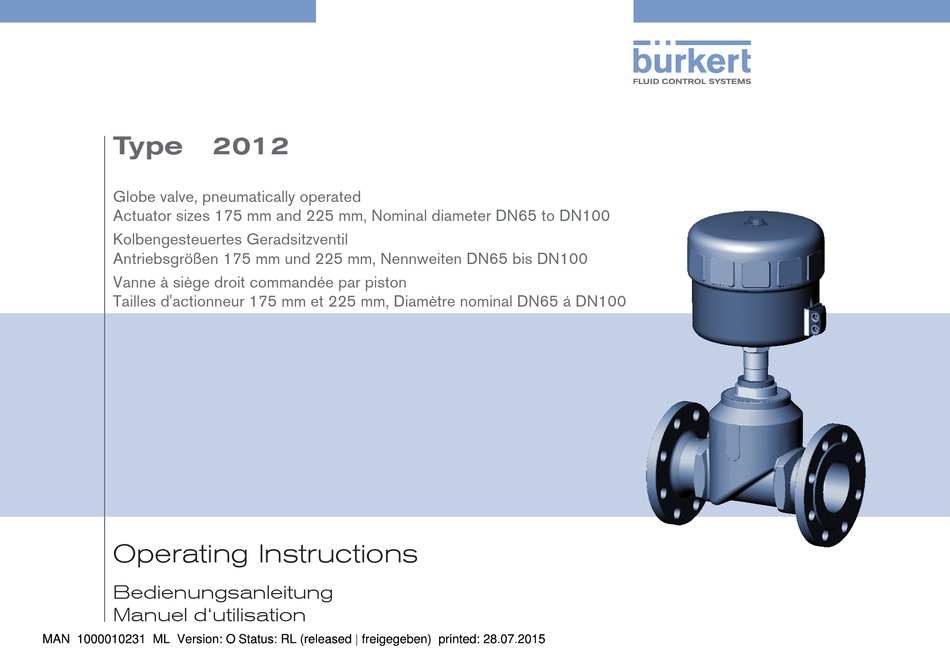 BURKERT 2012 OPERATING INSTRUCTIONS MANUAL Pdf Download ManualsLib