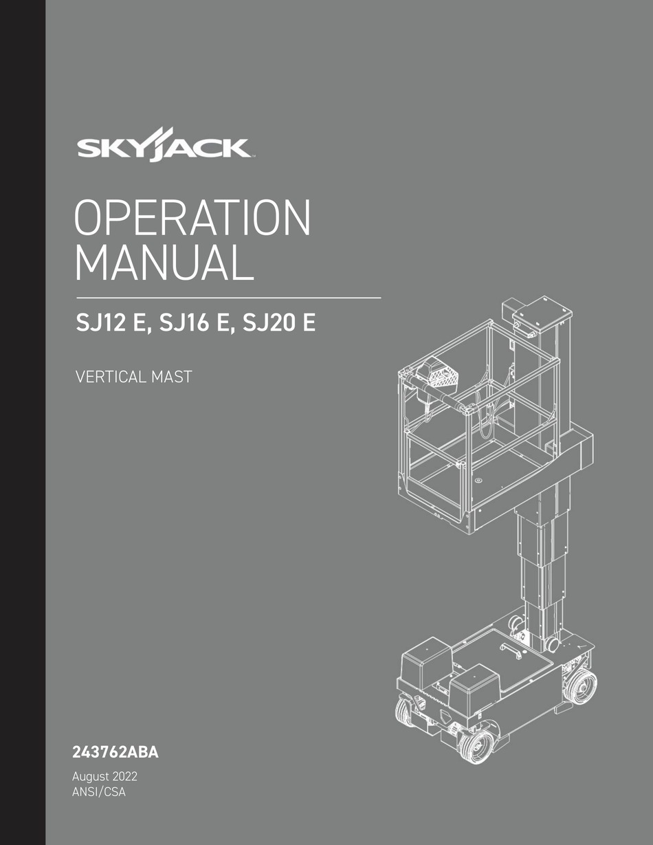 SKYJACK SJ12 E OPERATION MANUAL Pdf Download ManualsLib