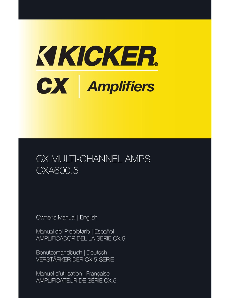 KICKER CXA600.5 OWNER