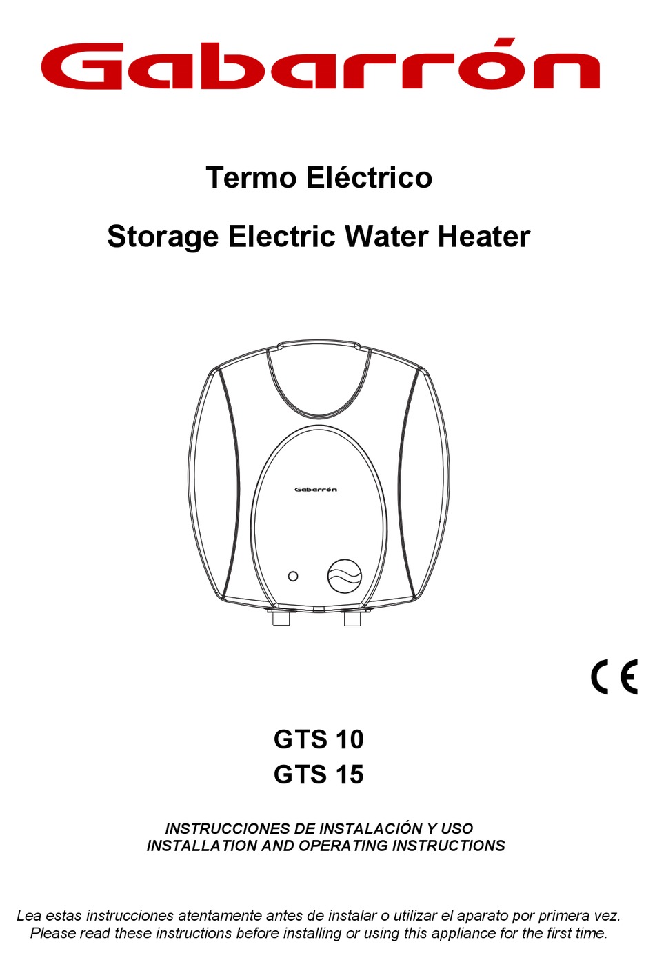 GABARRON GTS 10 INSTALLATION AND OPERATING INSTRUCTIONS MANUAL Pdf Download ManualsLib
