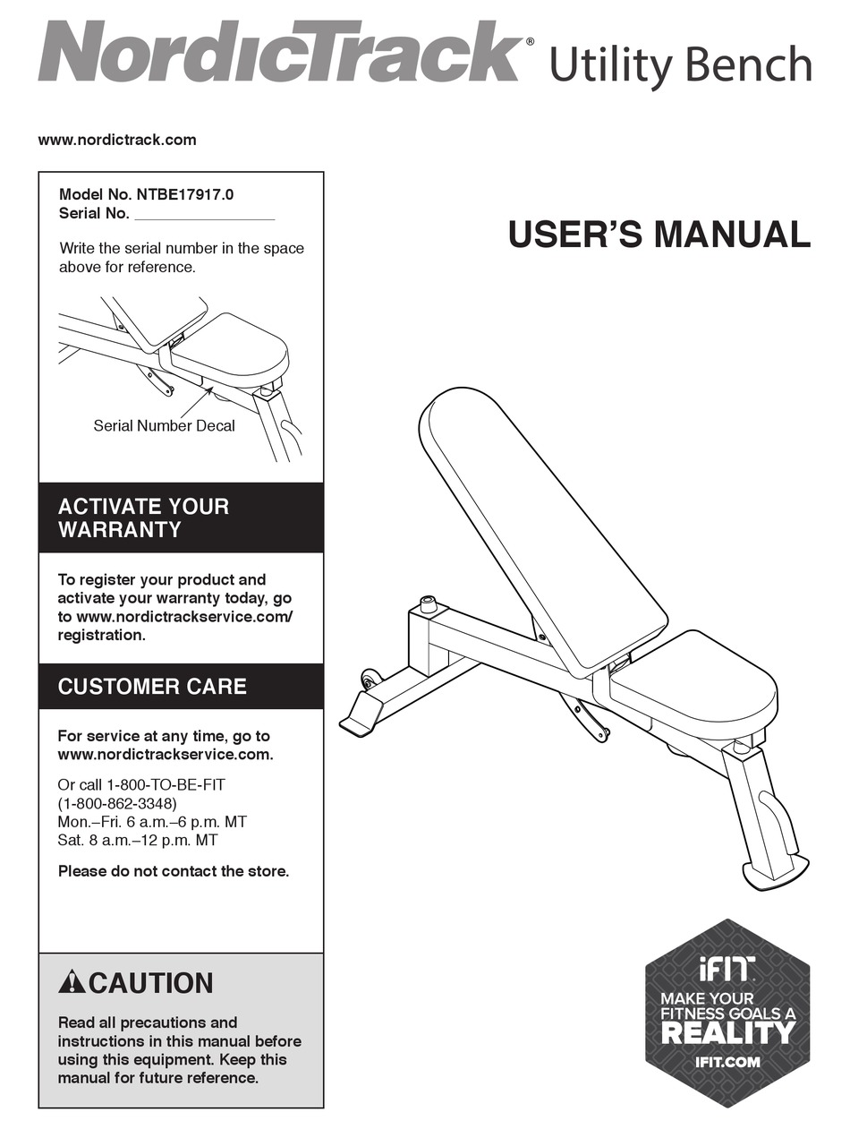 ICON HEALTH & FITNESS NORDICTRACK NTBE17917.0 USER MANUAL Pdf Download