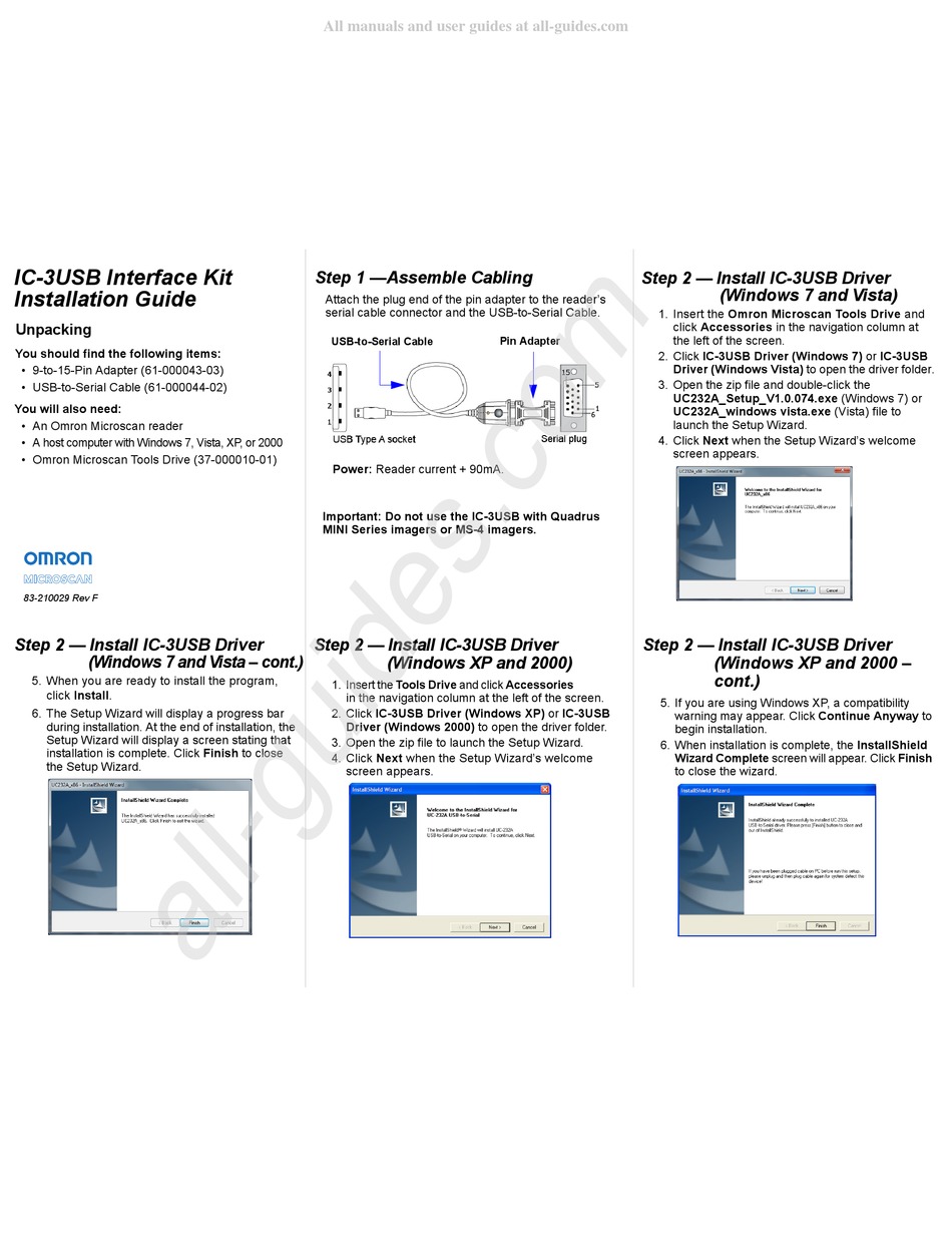 OMRON IC3USB INSTALLATION MANUAL Pdf Download ManualsLib