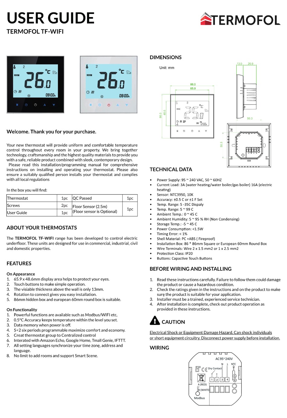 TERMOFOL TF-WIFI USER MANUAL Pdf Download | ManualsLib