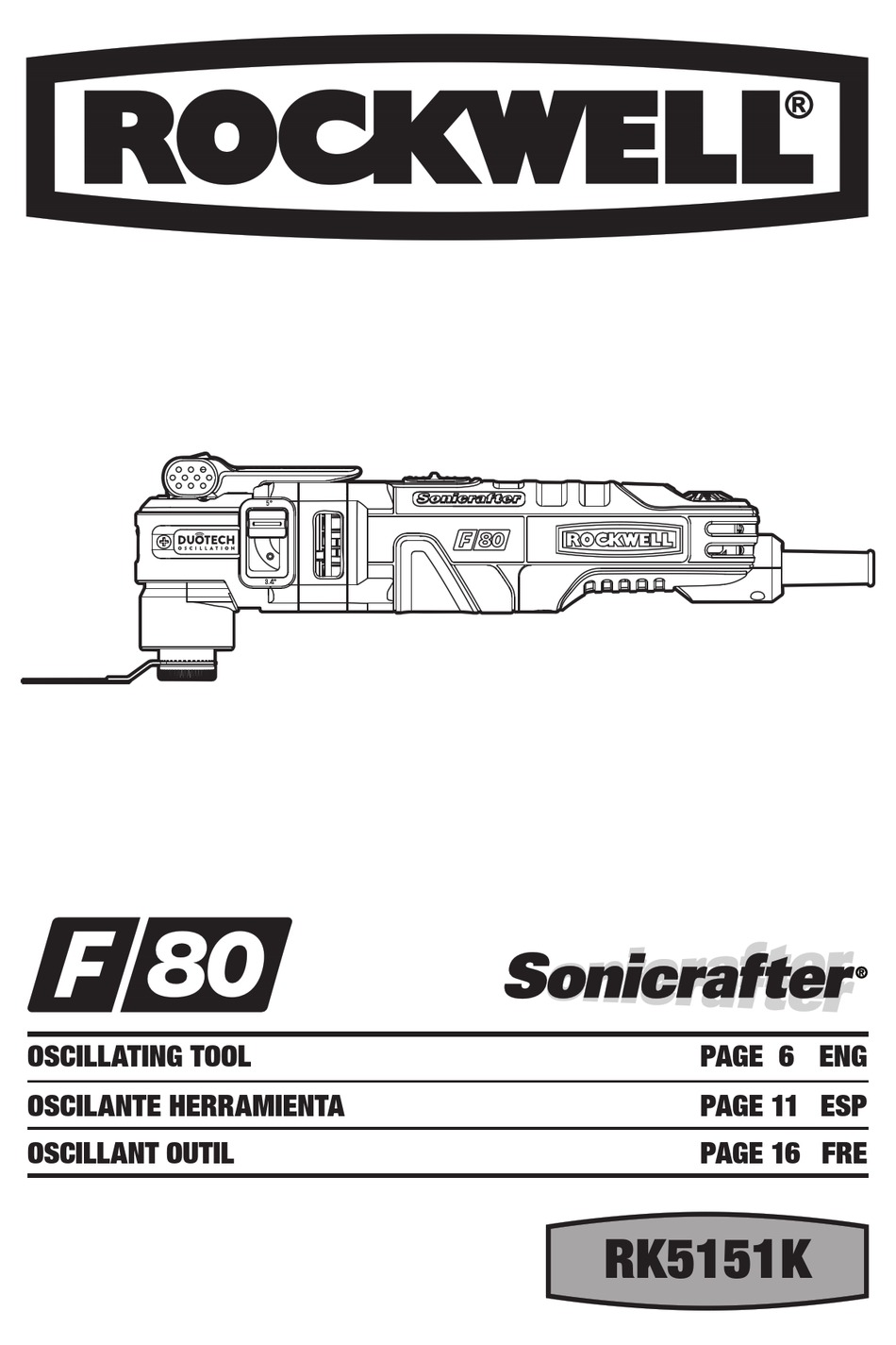 ROCKWELL SONICRAFTER F80 MANUAL Pdf Download ManualsLib