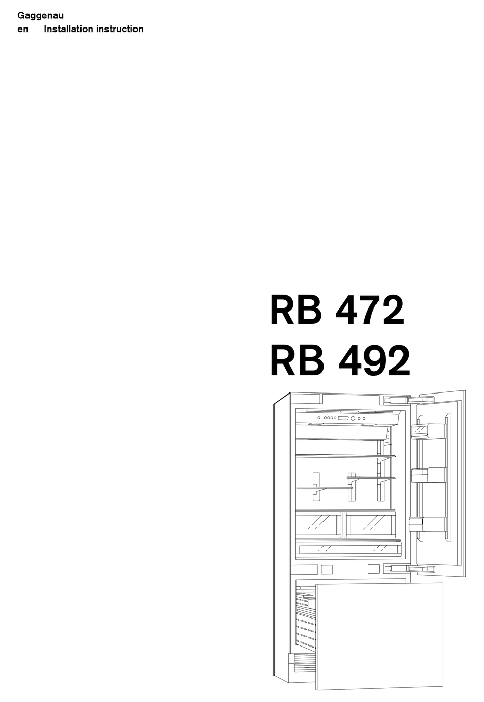 GAGGENAU RB472301 INSTALLATION INSTRUCTION Pdf Download ManualsLib