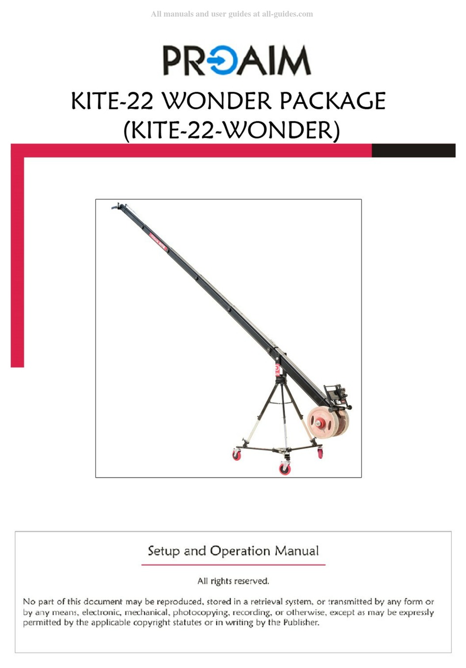 PROAIM KITE22 WONDER PACKAGE SETUP AND OPERATION MANUAL Pdf Download