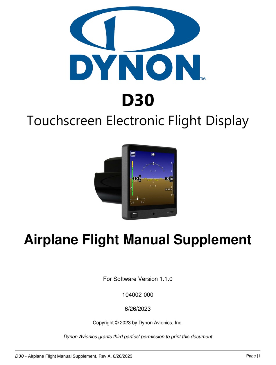 DYNON D30 MANUAL Pdf Download ManualsLib