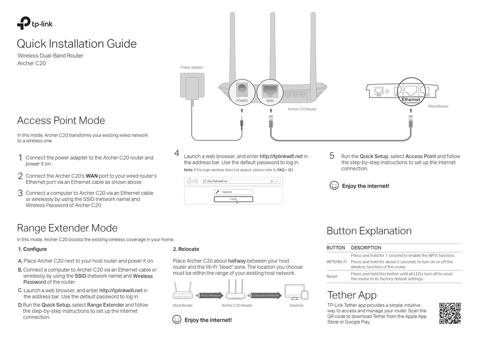 TPLINK ARCHER C20 QUICK INSTALLATION MANUAL Pdf Download ManualsLib