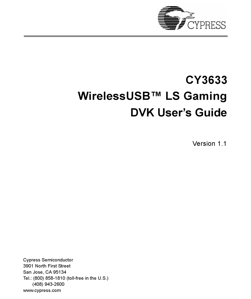 CYPRESS CY3633 USER MANUAL Pdf Download ManualsLib